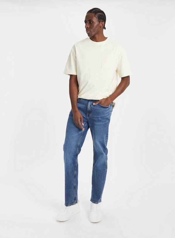 Mid Denim Value Straight Leg Jeans 34L